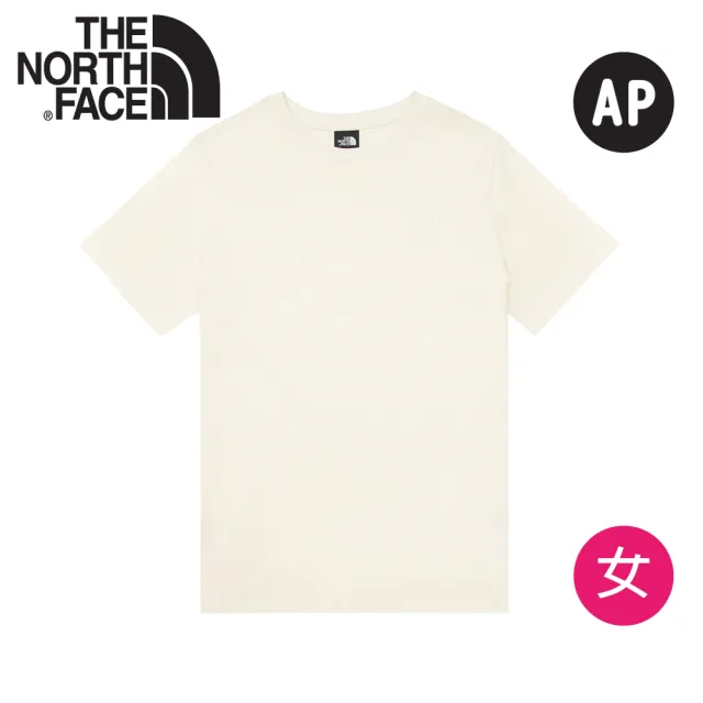 【The North Face】女 刺繡小logo 短袖棉T《沙丘白》8GWF/棉T/登山/短袖棉T