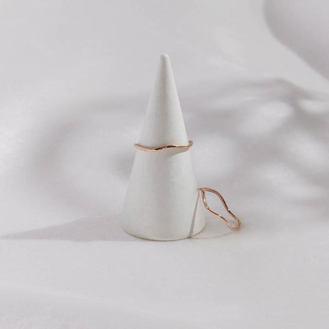 【vacanza】極簡波浪線條 純鋼飾品 純鋼戒指(七夕禮物 生日禮物)