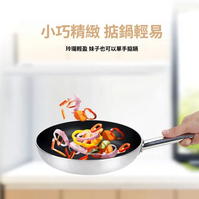 【Quality 聚家】平底鍋 煎鍋 炒菜鍋 不粘鍋 牛排鍋 26CM/不挑爐竈/導熱均勻/超輕量鍋身