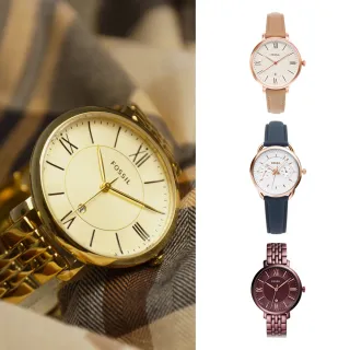 【FOSSIL】甜美優雅時尚 皮革鋼帶 女錶 手錶 母親節(共14款)