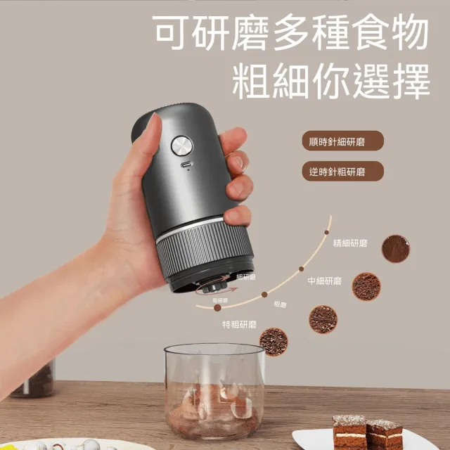 【MOOG 沐格】電動研磨器義式手沖咖啡豆磨粉機粗細可調充電便攜小型家用磨豆機