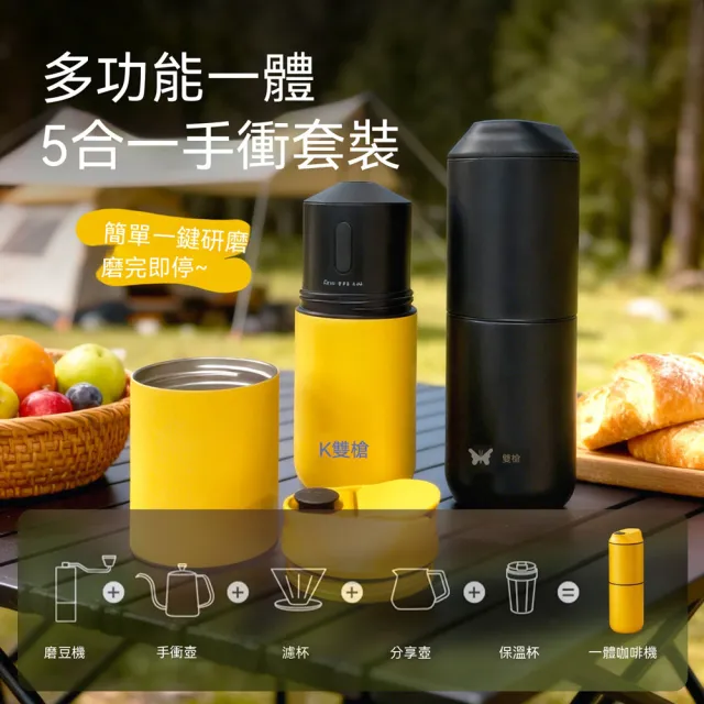 咖啡機 便攜咖啡機 迷你咖啡機 戶外咖啡機 濃縮萃取 5檔粗細可調  陶瓷磨芯