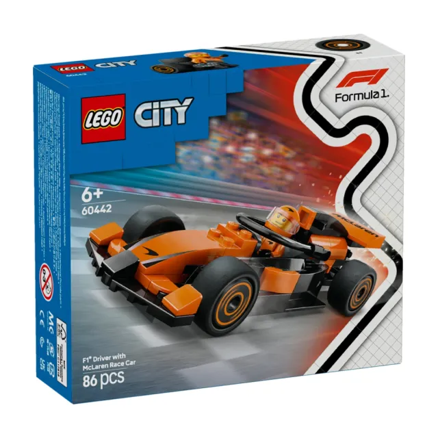 【LEGO 樂高】城市系列 60442 F1賽車手和 McLaren 賽車(Formula1 麥拉倫 賽車玩具 兒童玩具 禮物)