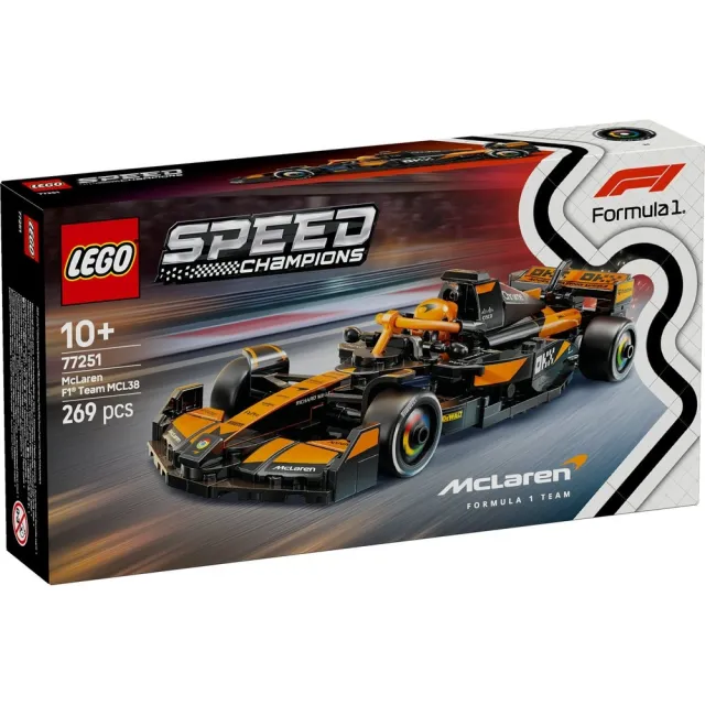 【LEGO 樂高】極速賽車系列 77251 McLaren F1Team MCL38 賽車(一級方程式 麥拉倫 兒童玩具 跑車模型)
