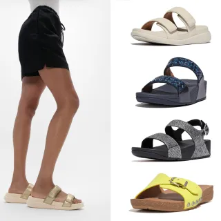 【FitFlop】F-MODE GO 可調式雙帶 / LULU 亮片後帶厚底 / IQUSHION 可調式扣環金屬皮革涼鞋-女(9款)