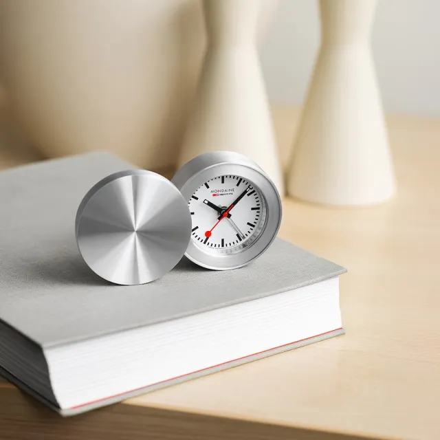MONDAINE 瑞士國鐵】Travel Alarm Clock 5公分旅行兩用鬧鐘64411