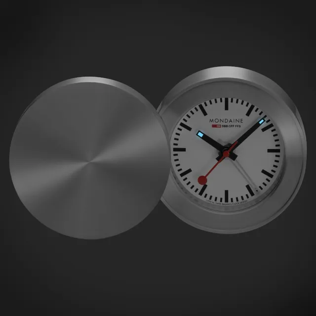 MONDAINE 瑞士國鐵】Travel Alarm Clock 5公分旅行兩用鬧鐘64411