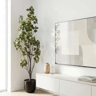 【HUGO DECO 榆果傢飾】擬真綠石榴樹植栽 免運專人配送限雙北市(仿真盆栽/綠化植物)