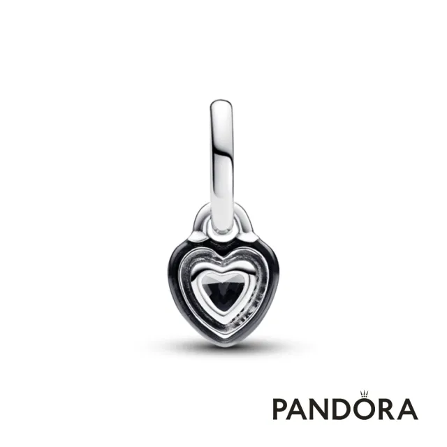 【Pandora 潘多拉】Pandora ME 黑色愛心迷你吊飾