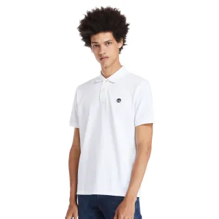【Timberland】男款白色休閒短袖Polo衫(A24H2100)