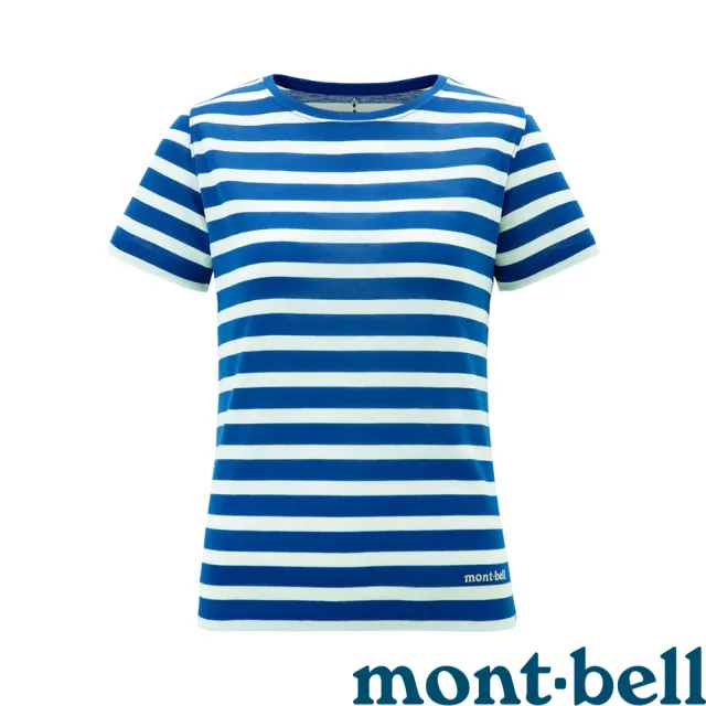 【mont bell】Wic Striped T女款短袖排T 1114543WT/RD紅 B/W-W寬藍 IV/DN白/藍