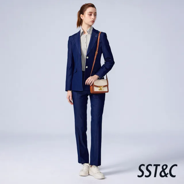【SST&C】女裝_深藍丹寧感小直筒西裝褲82126302008(換季65折)