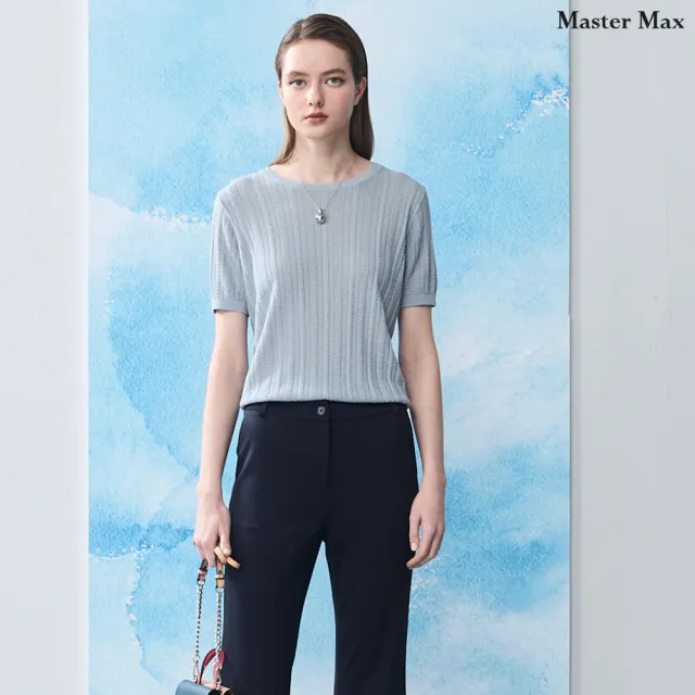 【Master Max】立體織紋修身短袖針織上衣(8618003)