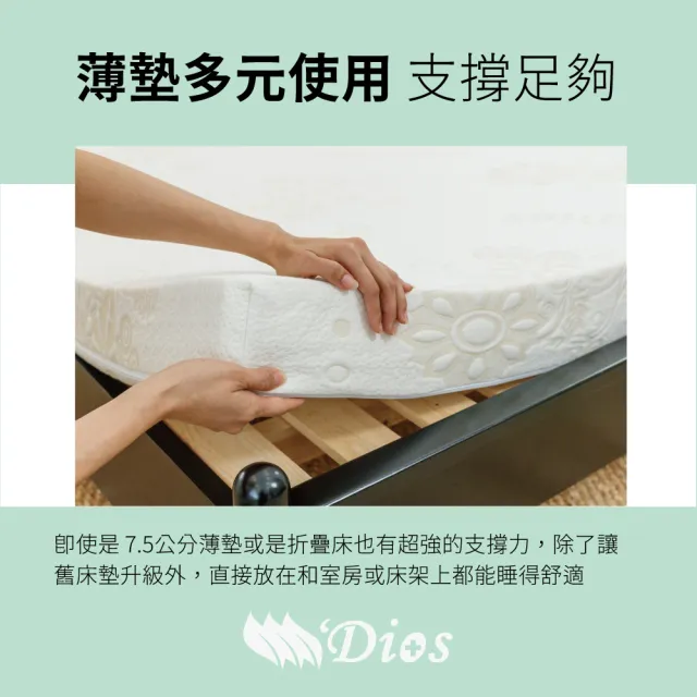 【迪奧斯】單人7.5cm天絲表布防蹣抗菌全乳膠床墊3x6.2尺-頂級款D95