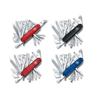 【VICTORINOX 瑞士維氏】Swiss Champ 33用冠軍刀 紅/黑/透紅/透藍(1.6795/1.6795.3/1.6795.T/1.6795.T2)