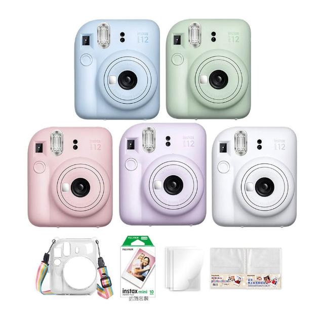 【FUJIFILM 富士】instax mini 12 拍立得相機 原廠公司貨(送水晶殼10張底片相冊組合)