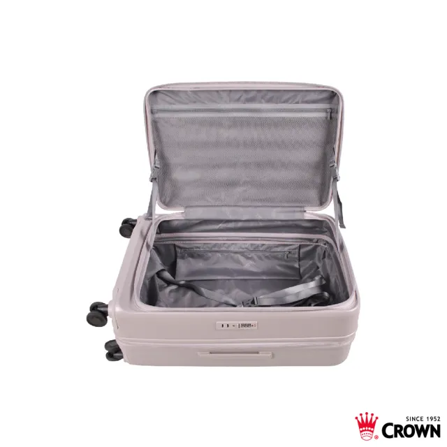 【CROWN 皇冠】Airstride 24吋 前開式擴充拉鍊拉桿箱(行李箱 旅行箱)