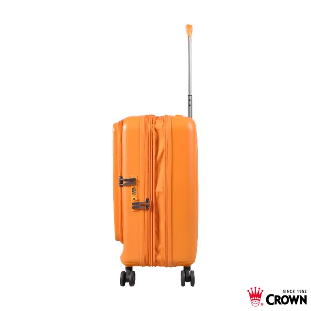 【CROWN 皇冠】Airstride 20吋 前開式擴充霧面拉鍊登機箱(行李箱 旅行箱 雙開式:前開、對開)