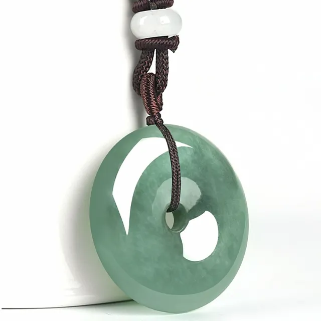 【Penny 珮妮】緬甸A貨翡翠糯種 油青平安扣 吊墜項鍊 毛衣鍊(母親節 交換禮物 生日 情人節 尾牙 新年 結婚)