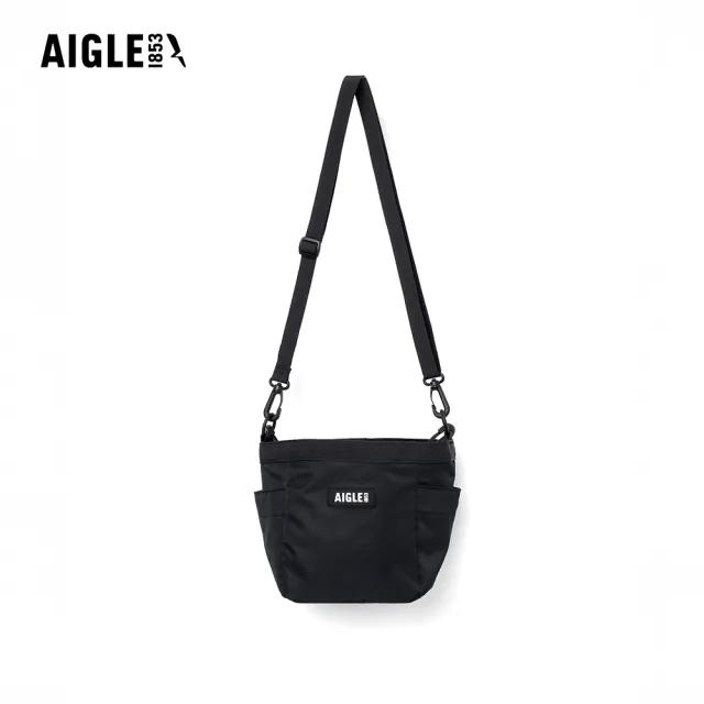 【AIGLE】3L 防潑小側背束口包｜AG-5P513A100 黑色(防水包 斜背包 防潑水斜背包 水桶包)