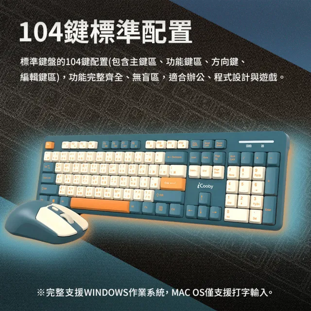 【iCooby】NK200MU 2.4G商務無線鍵鼠組 (鍵盤滑鼠組合 辦公 商務)