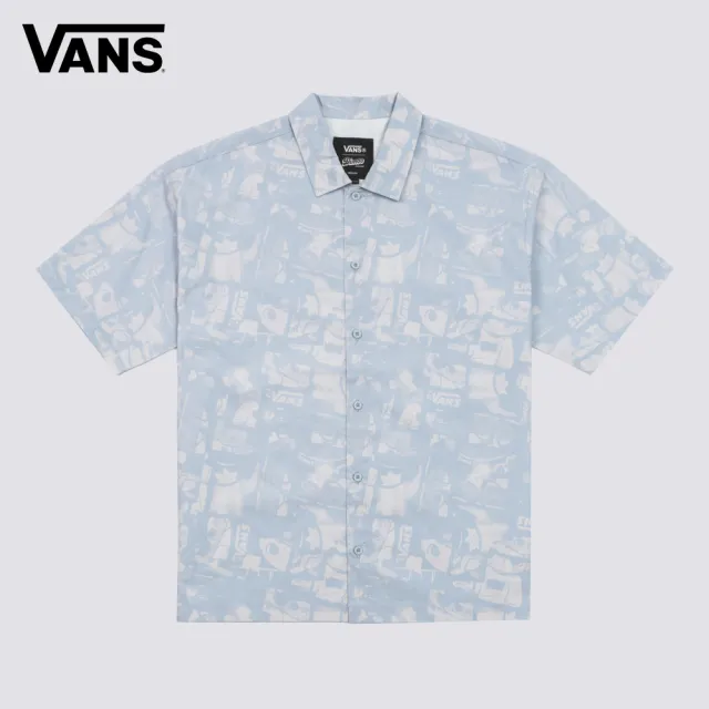 【VANS】官方旗艦 Artist Collection - DIMOO WORLD 灰藍色短袖襯衫