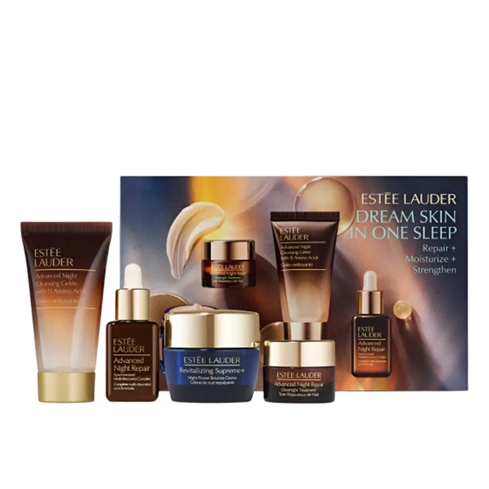 【Estee Lauder 雅詩蘭黛】魔法特潤修護組(特潤超導醒膚潔顏蜜30ml+小棕瓶15ml+膠原藍霜15ml+精華霜膜7ml)