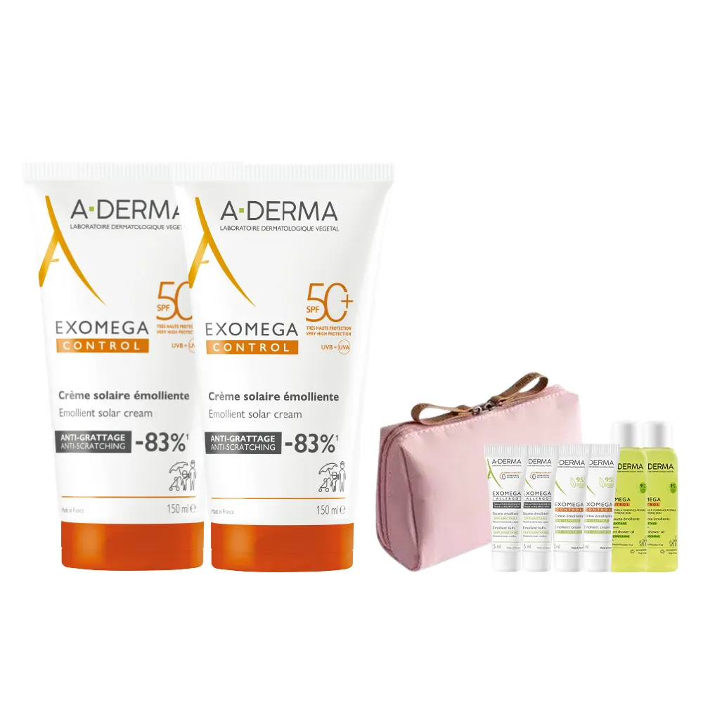 【A-DERMA 艾芙美】官方直營 燕麥全護益膚防曬霜SPF50 150ml_2入組(6個月以上幼童至成人 敏弱乾癢膚質適用)