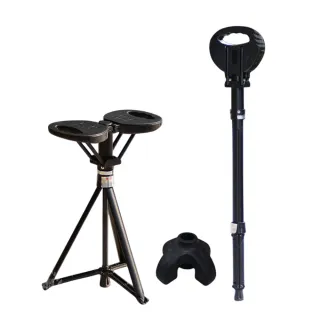 手杖凳椅/外手杖/便携拐杖椅/老人柺杖凳椅/戶外登山杖/多功能折疊凳/輕便三角凳