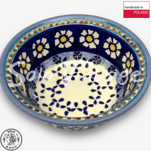 【波蘭陶】SOLO歐洲家居 正版原裝 波蘭原廠手繪 Wiza 14CM 飯碗 小碗 點心碗 早餐碗 藍洋柑橘系列
