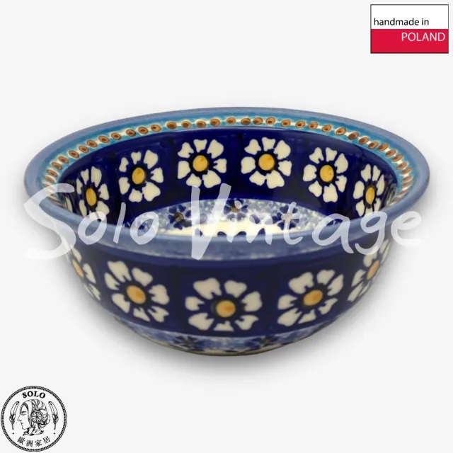 【波蘭陶】SOLO歐洲家居 正版原裝 波蘭原廠手繪 Wiza 14CM 飯碗 小碗 點心碗 早餐碗 藍洋柑橘系列