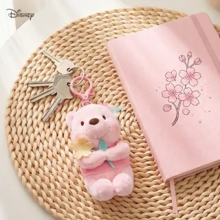 【Disney 迪士尼】正版授權櫻花系列12cm小熊維尼玩偶戀愛告白吊飾鑰匙圈(閨蜜女友女兒聖誕生日交換禮物）