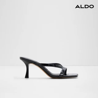 【ALDO】ENALEN-方頭細帶高跟涼拖鞋-女鞋(黑色)
