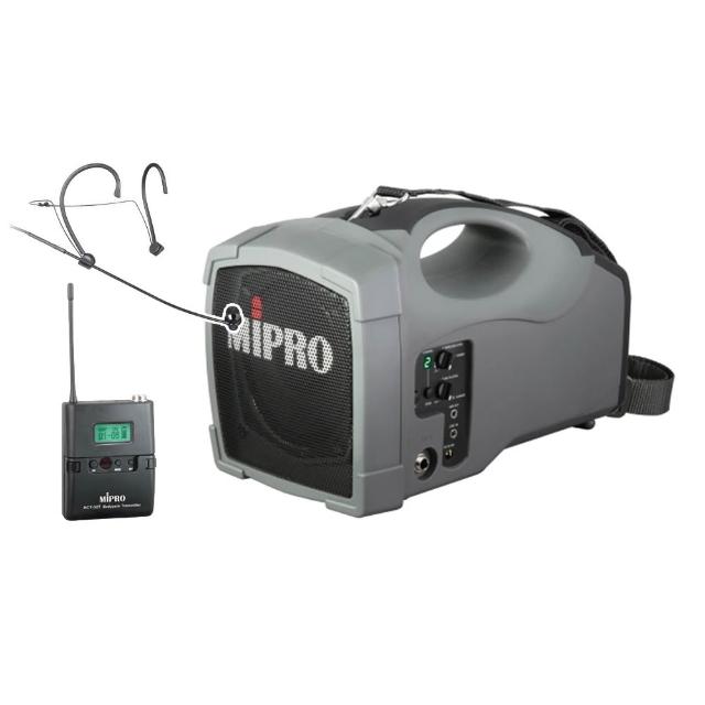 【MIPRO】MA-101B(UHF迷你型無線喊話器+1頭戴式麥克風)