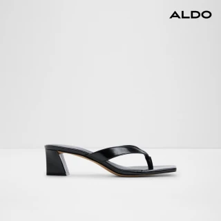 【ALDO】HAZY-方頭夾腳細帶涼跟鞋-女鞋(黑色)