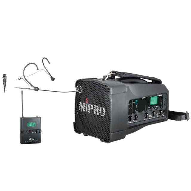 【MIPRO】MA-100 配1頭戴式無線麥克風32T(UHF單頻道迷你無線喊話器)