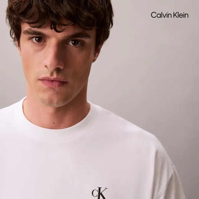 【CALVIN KLEIN】官方旗艦館CK 超寬版重磅 T 恤_白色