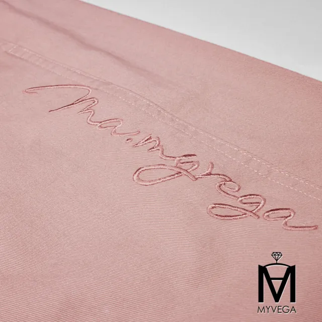 【MYVEGA 麥雪爾】MA高含棉logo刺繡錐形褲-共二色(涼感褲/錐形褲/彎刀褲)