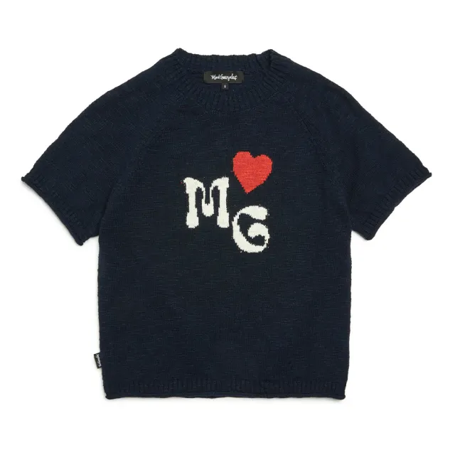 【Mark Gonzales】女裝 MG 針織短袖短版上衣
