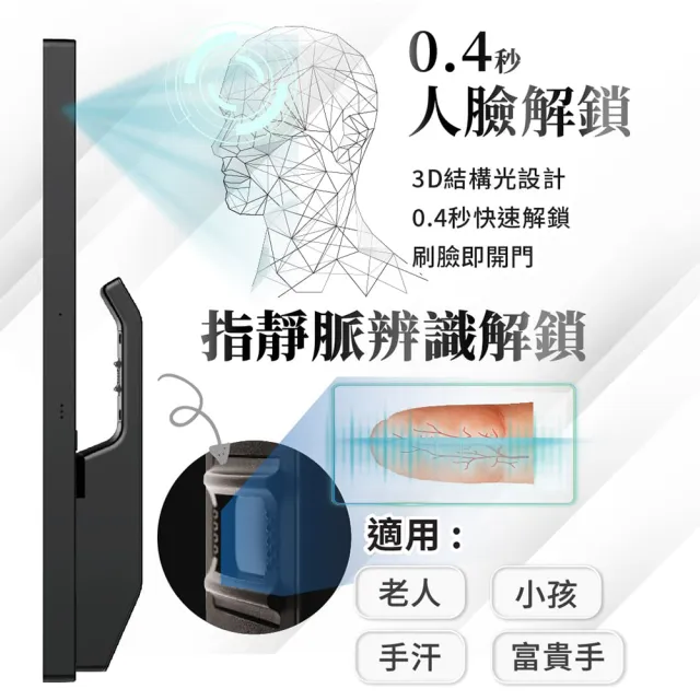 【德國摩根moorgen】T9+電子鎖人臉辨識 電子貓眼 指靜脈(十合一推拉式 美型電子鎖 法拉利紅 含基本安裝)