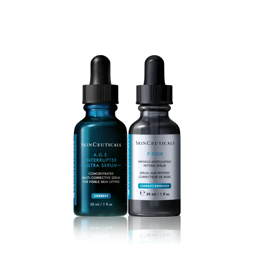 【Skin Ceuticals 修麗可】A.G.E.極效賦活緊緻精華 30ml+P-TIOX 超胜抗皺極光精華 30ml_Go