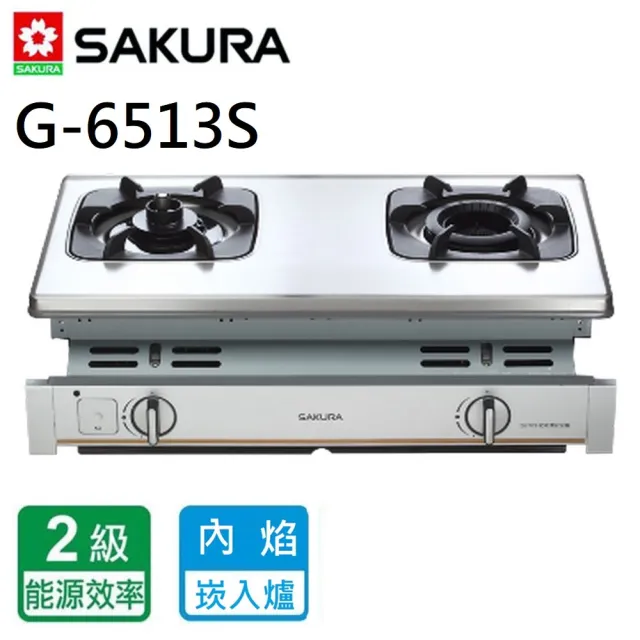 【SAKURA 櫻花】雙內焰安全爐_崁入爐(G6513 原廠保固)
