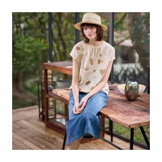 【Diffa】前開扣刷色牛仔長裙-女(丹寧)