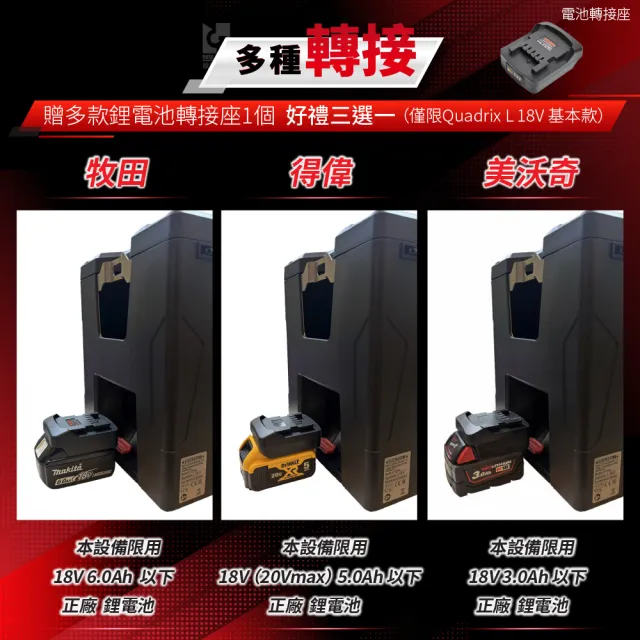 【Starmix 吸特樂】基本款無線便攜型氣壓式清潔乾吹兩用吸塵器 無電池和充電器 （QUADRIX L 18V）