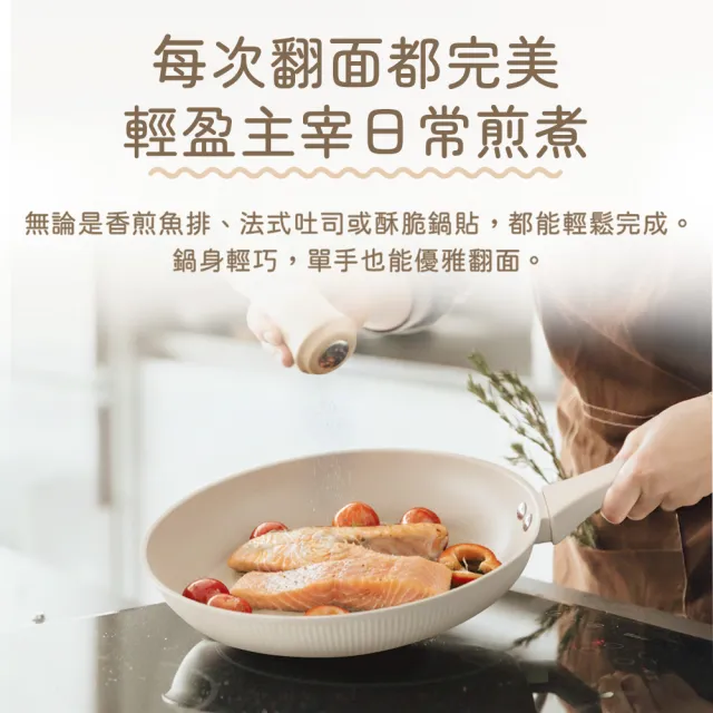 【Fackelmann】米嵐系列24CM陶瓷不沾鍋平底鍋(IH爐可用鍋/電磁爐適用)