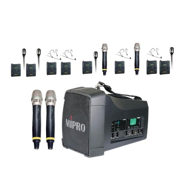 【MIPRO】MA-200D 雙頻道旗艦型無線喊話器5.8G(ACT-58H 配件六擇一)
