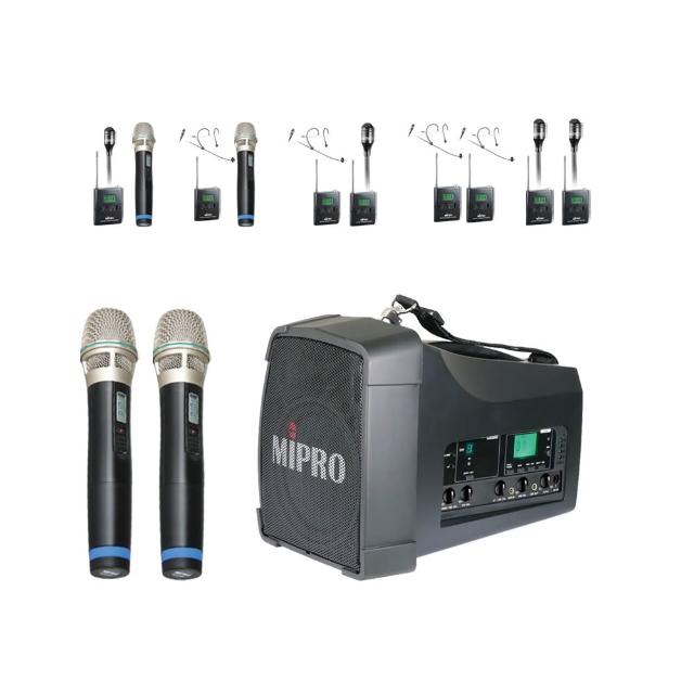 【MIPRO】MA-200D雙頻道旗艦型無線喊話器UHF (ACT-32H 配件六擇一)
