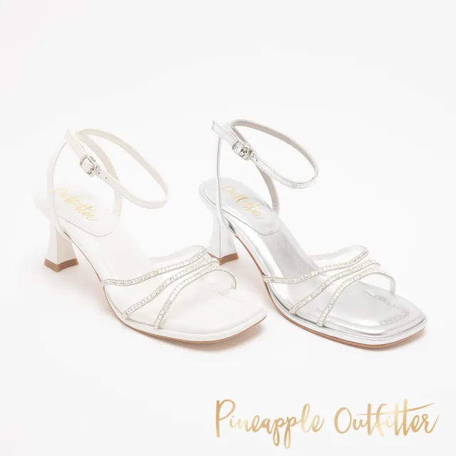 【Pineapple Outfitter】細帶閃鑽繞踝涼鞋IANTHE(銀色)