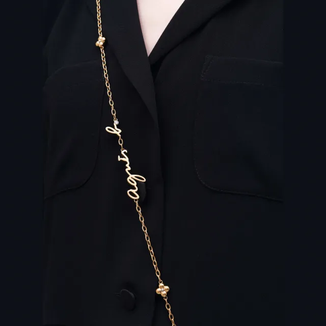 【agnes b.】bijoux 白鋼 繁花手機繩 玫瑰金