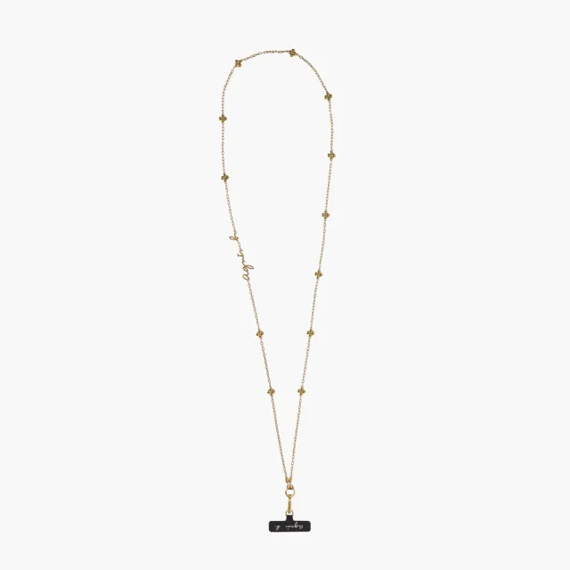 【agnes b.】bijoux 白鋼 繁花手機繩 玫瑰金